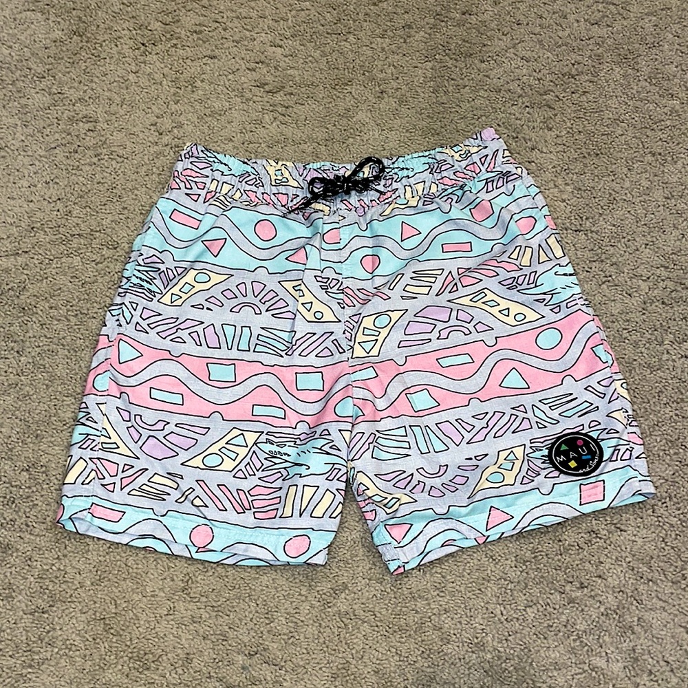 Maui & Sons Mens Pastel Multi-Colored Small Bathing Suit